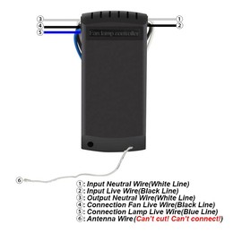 220V Universal Ceiling Fan Remote Control Kit, Wireless Ceiling Fan Lamp Remote Control Kit with 3 Speed Setting, Light Control and 4 Timming Control