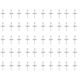 Ruwado 50 Pcs Cross Charm Pendant Religious Metal Antique Silver Vintage Mini Bead Finding for Jewelry Making Accessories Earring Bracelet Necklace Keychain DIY Project (Silver)