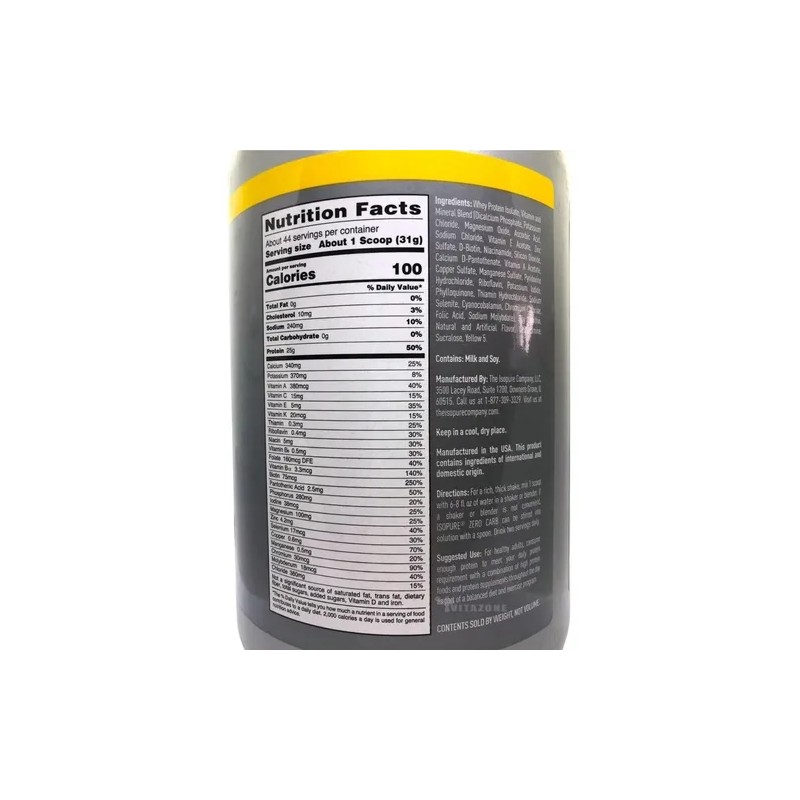 Isopure Zero Carb 3lbs Ideal Para Dieta Keto Sf Zc1