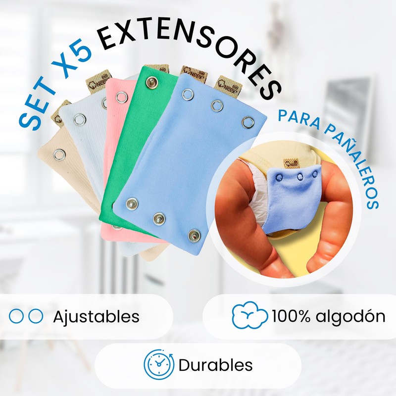 Neek Cotton | Set de 5 Extensores para Pañalero de