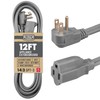 Cablectric 12 Foot Appliance Extension Cord, Gray - 14 Gauge