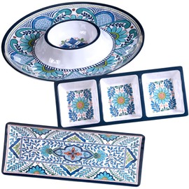 Certified International Cerified International Talavera 3-Piece Melamine Hostess/Serving, Set, Multicolored