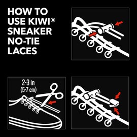 KIWI Sneaker No-Tie Shoe Laces, Red N' Black, One Size Fits All, 1 Pair