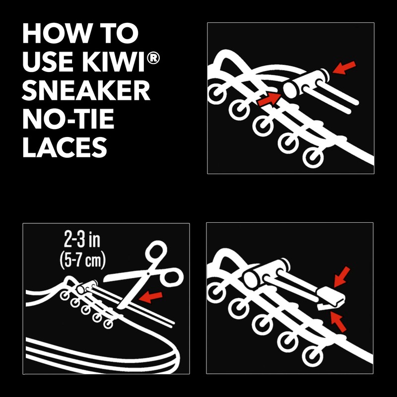 KIWI Sneaker No-Tie Shoe Laces, Red N' Black, One Size