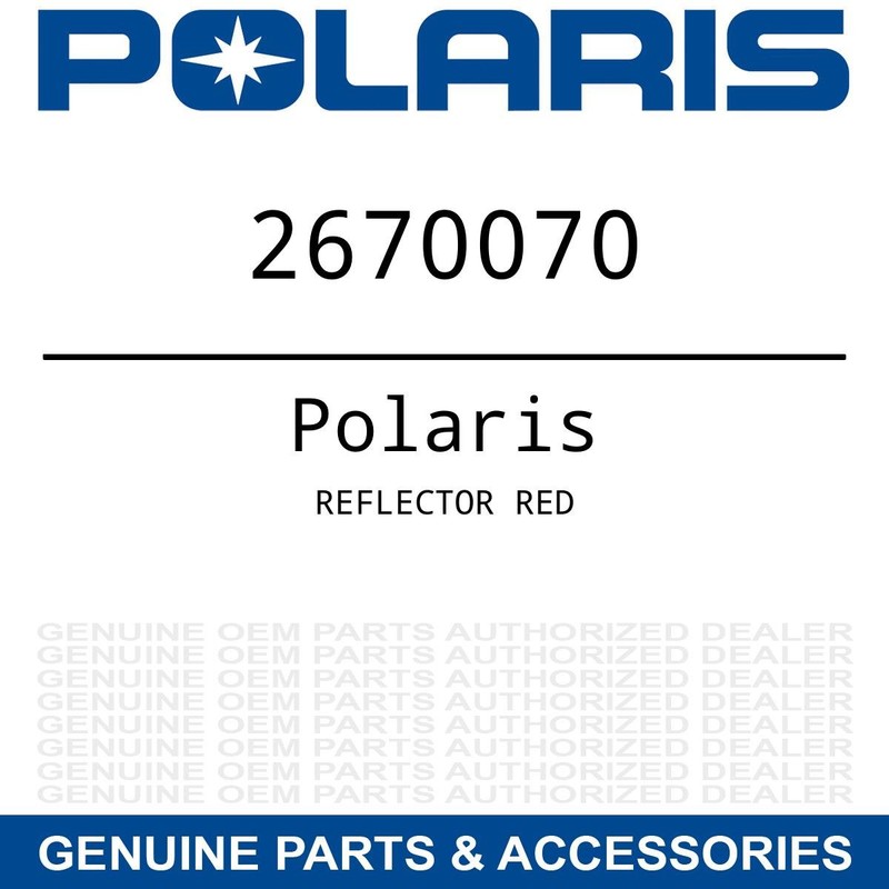 Polaris Ranger Reflector, Red, Genuine OEM Part 2670070, Qty 1