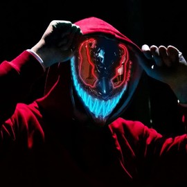 Ahuimin LED Mask, Halloween Mask, Cosplay, Scary Mask, Glowing Mask, Halloween Accessories, Cosplay Accessories, Mask, Horror Mask, Funny, Costume, LED Mask, Event, Party, Christmas, Halloween, School