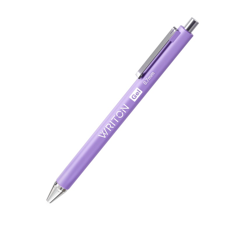 Writon Retractable Gel Pens, Comfort Barrel, 0.7mm Fine Point, Purple