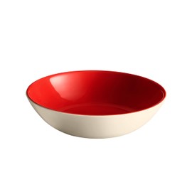 Emile Henry EVERYDAY COLLECTION 8.75"|1 qt Ceramic Pasta bowl, Rouge & Cream