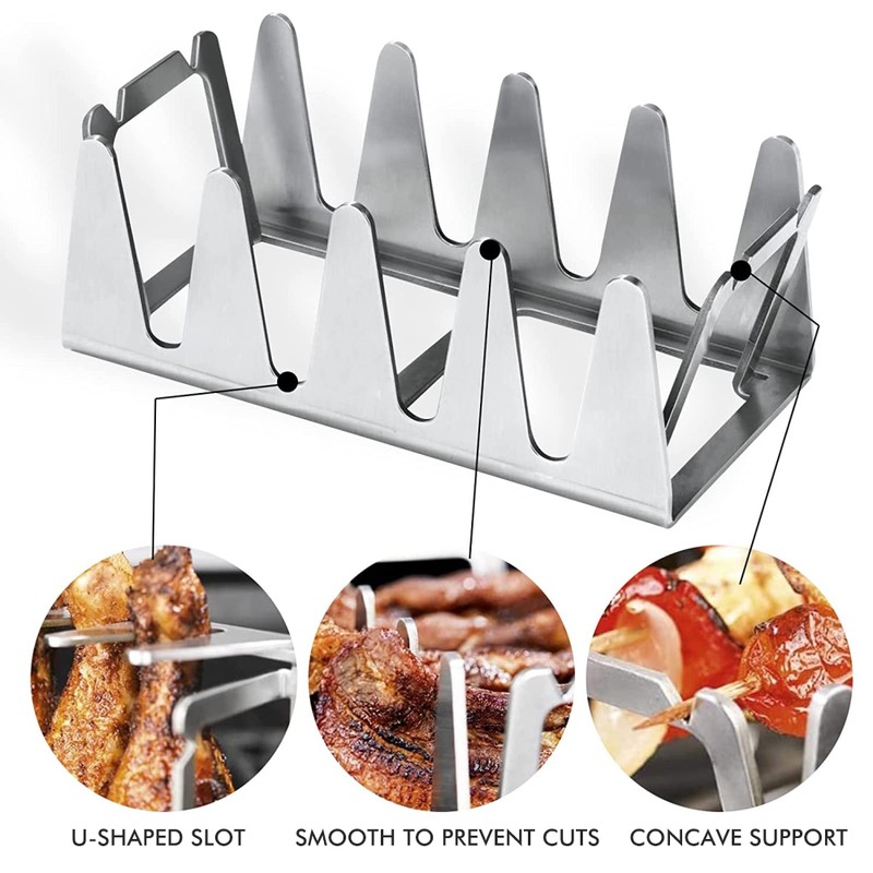Kebab Rack Stainless Steel Shish Kebab Skewers Rack Universal Barbecue
