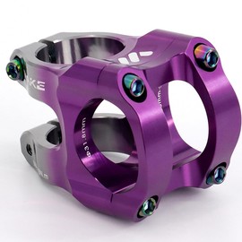 FOMTOR Bike Stem 31.8 Stem 35mm Mountain Bike Stem 0 Degree 31.8mm 35 mm Handlebar Short Stem for MTB BMX Road Bicycle Purple Gray