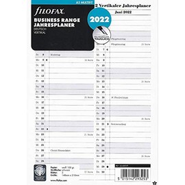 Filofax 2022 A5 Year Planner Folding Calendar Leporello DEU Vertical 22-68549