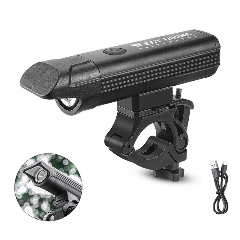 Aluminum Alloy Bright Bicycle Light Multifunctional USB Rechargeable Bike Front