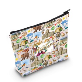 WZMPA Montana State Travel Makeup Bag Montana Tourist Gift Take Me To Montana Zipper Pouch Bag Montana Vacation Gift, Take Montana, Fit
