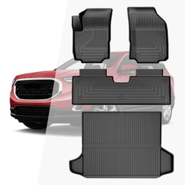 for GMC Terrain Floor Mats 2024 2023 2022 2021 2020 2019 2018, DISUTOGO All Weather Floor Liners Cargo Liner for Terrain Accessories 2018-2023 2024 Include 1st & 2nd Row & Trunk Mat