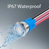 KWONONG LED Latching Push Button Switch, Stainless Steel, IP67 Waterproof