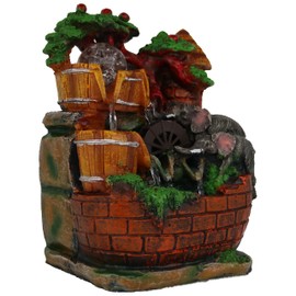 Table top Elephant & Trees 10" Water Fountain Cascading Waterfalls Water Mill LED Light