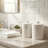 Ronasip White Ceramic Bathroom Organizer and Storage Jars with Lid,