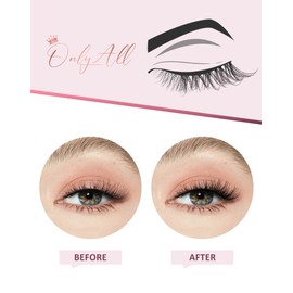 Onlyall Half Eyelashes Corner Lashes Natural Lashes Half Lashes Wispy End Lashes Corner Eyelashes 3/4 Lashes Clear Band Lashes 7 Pairs C19