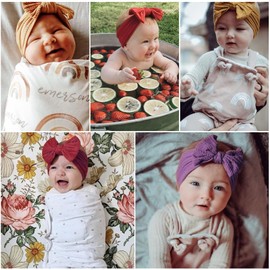 BQUBO Baby Headbands Baby Girls Bows Headband Newborn Bow Handmade Soft Nylon Headbands with Bows Hair Accessories for Newborn Baby Infant Toddlers Kids