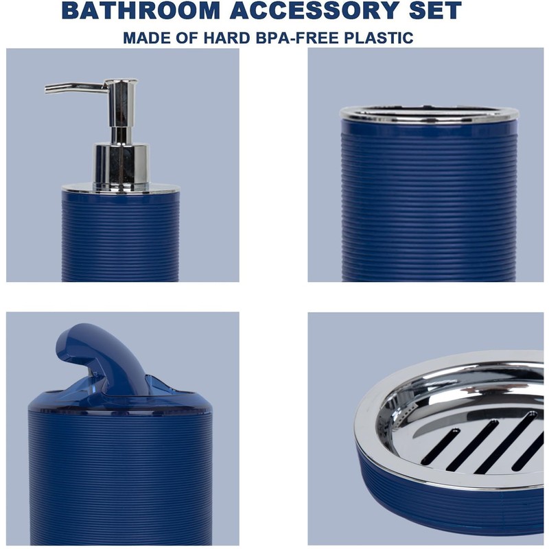 CERBIOR Bathroom Accessories Set 6 Piece Bath Ensemble Includes Soap