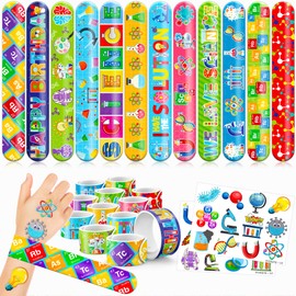48 Science 24PCS Science Temporary Tattoos Stickers 24PCS Slap Bracelets Perfect for Themed Birthday Baby Showers or Classroom Rewards Ideal Decor and Gifts for Girls and Boys