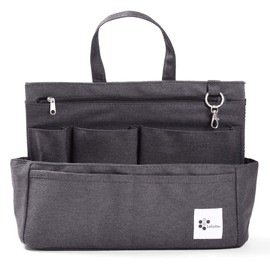 Lelotte Tote Bag, Horizontal Type, 11 Pockets, Bottom Plate, Inner Bag, Lightweight, Freestanding, Tote Bag, Storage for Men and Women