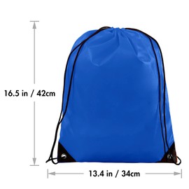 IKAYAS 6Pcs Drawstring Bags Bulk Blue Drawstring Backpack, String Backpack Cinch Sack Sport Gym Backpack Bags for Yoga Traviling Outdoor Sports
