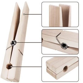 2 Pieces 12 Inch Jumbo Clothespin Wooden Clothespin Towel Holder Giant Wooden Clothes Pins Large Wooden Clothes Clips with Spring for DIY Crafts Wedding Farmhouse Bathroom Laundry Room (Light White)
