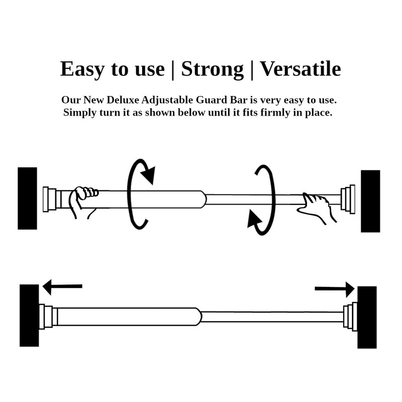 Deluxe Stainless Steel Telescoping Window Security Guard Bars Prevent Forced