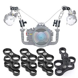 4pcs 1" Aluminum Ball Clamp Bracket Underwater Diving Light Arm Tray System Photography Diving Camera