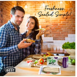 DURRA BEST. Sandwich Zip Bags - 100 Count -Freezer Safe, Leak-Proof, Strong Seal, and Resealable for Lunch, Snacks, Fruit, and Veggies