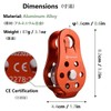 JEELAD Climbing Pulley 26kN Micro Single Pulley Fixed Pulley Rope