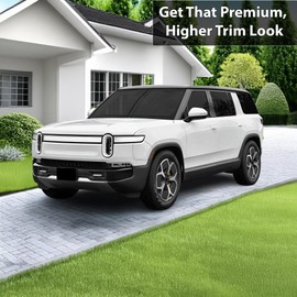 BOGAR TECH DESIGNS Side Window Chrome Delete Overlay Compatible with Rivian R1S 2022-2025, Gloss Black