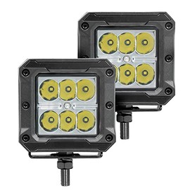 Go Rhino Xplor Lighting: Bright Series 3x3 LED Cube Spot Light Kit (Pair) | Surface Mount (Threaded Stud Mount) Aluminum, Black | 751803023SCS