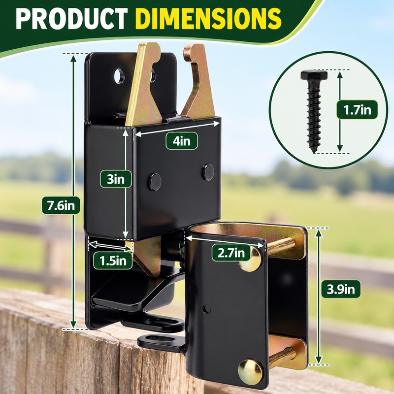 2-Way Farm Gate Latch for Livestock Fences – Heavy-Duty Lockable