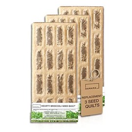 HAMAMA Microgreens Growing Kit Replacements - Broccoli Indoor Sprouts Mat - Seed Quilts Easy Setup Pack of 3 - No Tray Only Seeds Refills