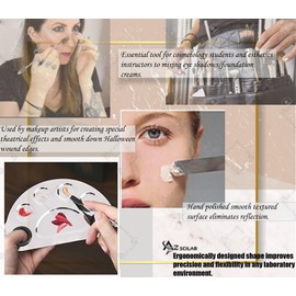 A2Z - Makeup Spatula Tool - Professional Beauty Stainless Steel Cosmetics Mixer Long Metal Spatula Depotting, Scraping, Mixing Makeup & Skincare Tools - For Makeup Artists (SCOOP & SPOON)