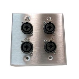 usbargainsound Stainless Steel Wall Plate with Four Neutrik NCJ6FI-S Combo XLR/1/4 Connectors