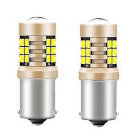 S25 LED Single Back Lamp, White, 180° Pin Angle, High Brightness, Built-In Canceller, Backlight, 1156/1141/1003/7506, 21-gang 3528SMD, Non-Polarity, Diffused Lens, 12V/24V, 50,000+ Hours Lifespan,