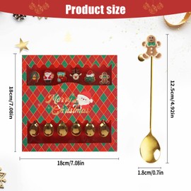 6 Pieces Christmas Coffee Spoons, Gold Christmas Stirring Spoons, with Christmas Tree, Santa Claus, Elk, Christmas Socks for Soup Dessert Espresso Tea (JSCS0705)