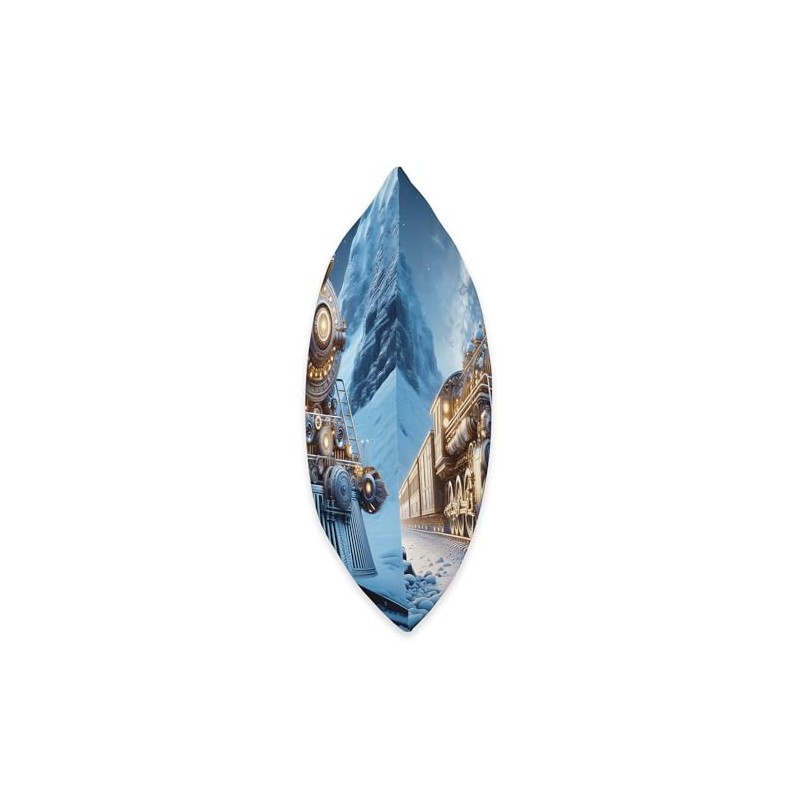 Fantasy Steam Train Winter Throw Pillow