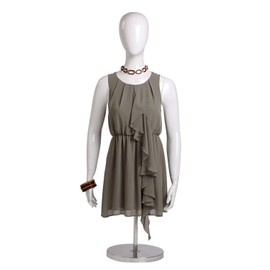 SSWBasics Female Glossy White ½ Body Mannequin with Base - 54" H - Female Mannequin Torso