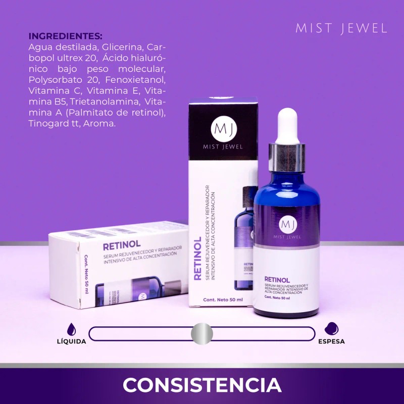 💧✨ Mist Jewel Retinol Serum with Vitamins E, D, A,