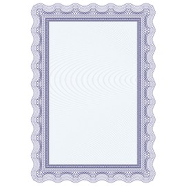 25 x Blue Certificate Paper Printed on Premium 120GSM Paper