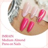 IMRAIN Press on Nails - Pink Fake Nails, Medium Almond,