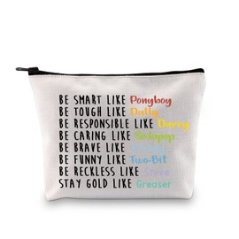 G2TUP Stay Pony - Bolsa de maquillaje inspirada en la película de los años 80, regalo para amantes de los libros, Bolsa de maquillaje Pony