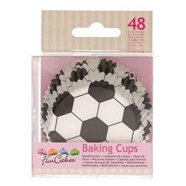 FunCakes FC4021 Premium Football Muffin Cases Baking Cups Greaseproof Coating Perfect for Cupcakes, Muffins or Brownies - Pack of 48 Paper