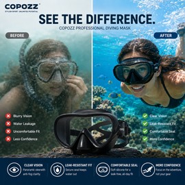 COPOZZ Full Vision Snorkel Mask Set for Kids – Anti-Fog Diving Mask for Swimming & Underwater Viewing
