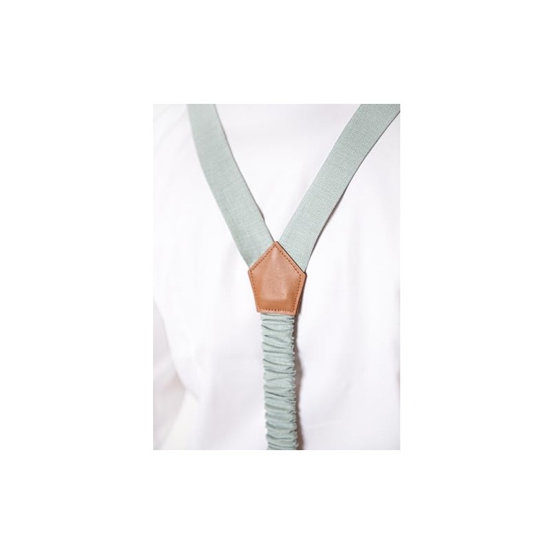 LINILI Leinen Hosentr√§ger mit Leder f√ºr Herren, Y-Form und 3cm