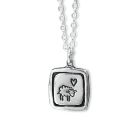 Mark Poulin Sterling Silver Sheep Charm Necklace - Lamb Charm Pendant - Sheep Jewelry on Adjustable Chain